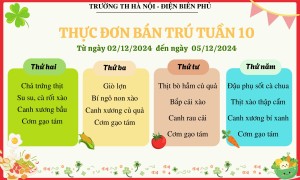 Thực đơn bán trú tuần 10, năm học 2024-2025