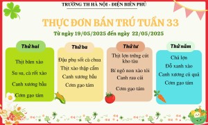 Thực đơn bán trú tuần 33, năm học 2024-2025