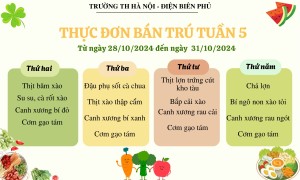 Thực đơn bán trú tuần 5, năm học 2024-2025