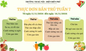 Thực đơn bán trú tuần 7, năm học 2024-2025
